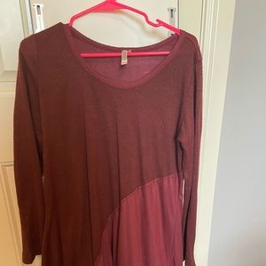 Long Sleeve Maroon Dress